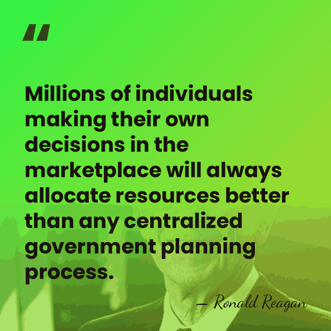 Millions of individuals making their own decisions in the marketplace will always&hellip; - Ronald Reagan