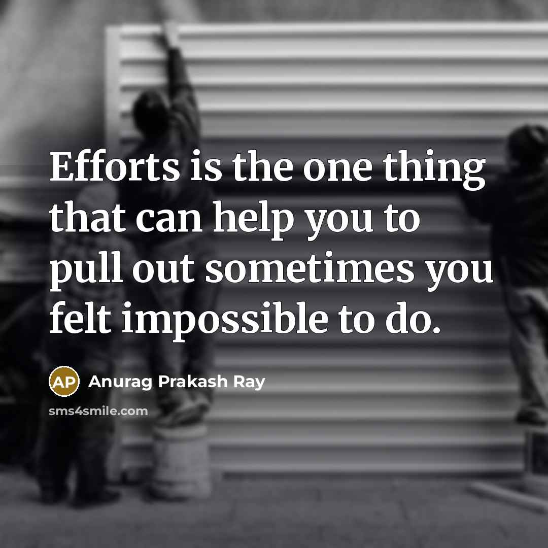 “Efforts is the one thing that can help you to…” quote by Anurag Prakash Ray