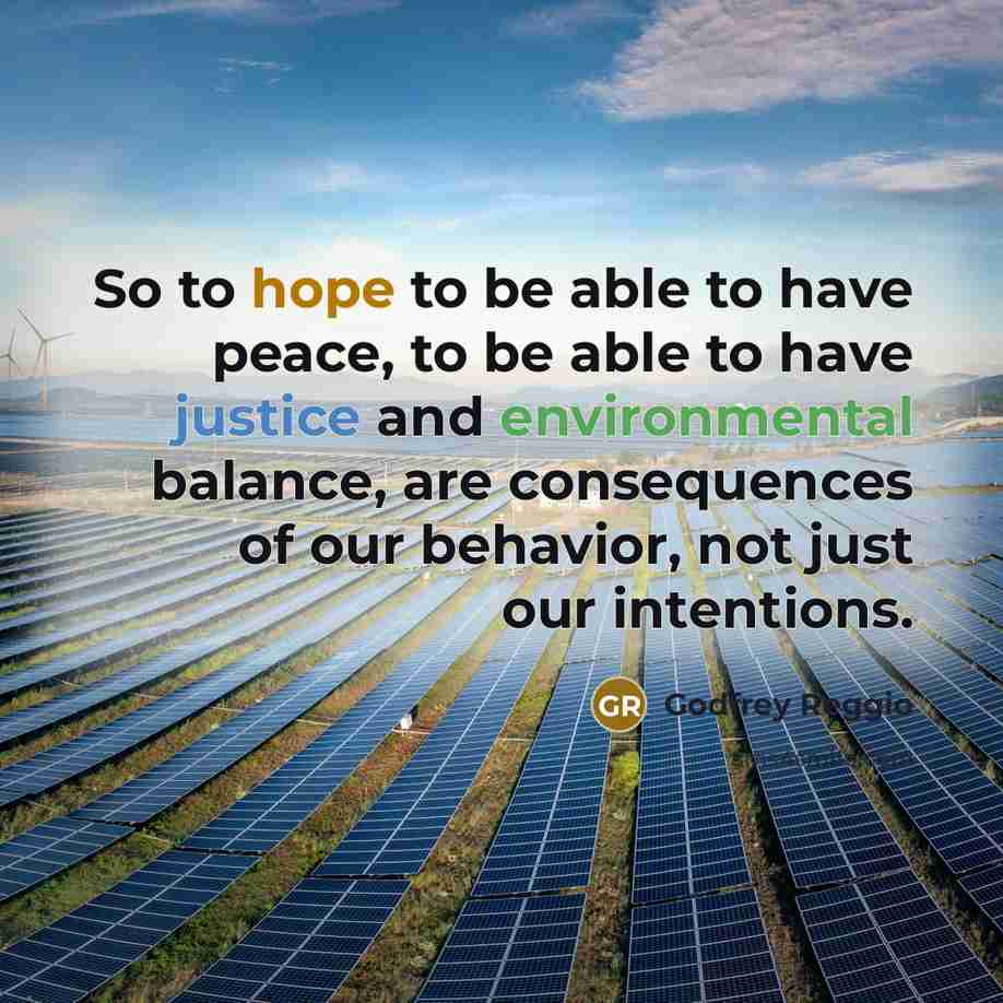 “So to hope to be able to have peace, to…” quote by Godfrey Reggio
