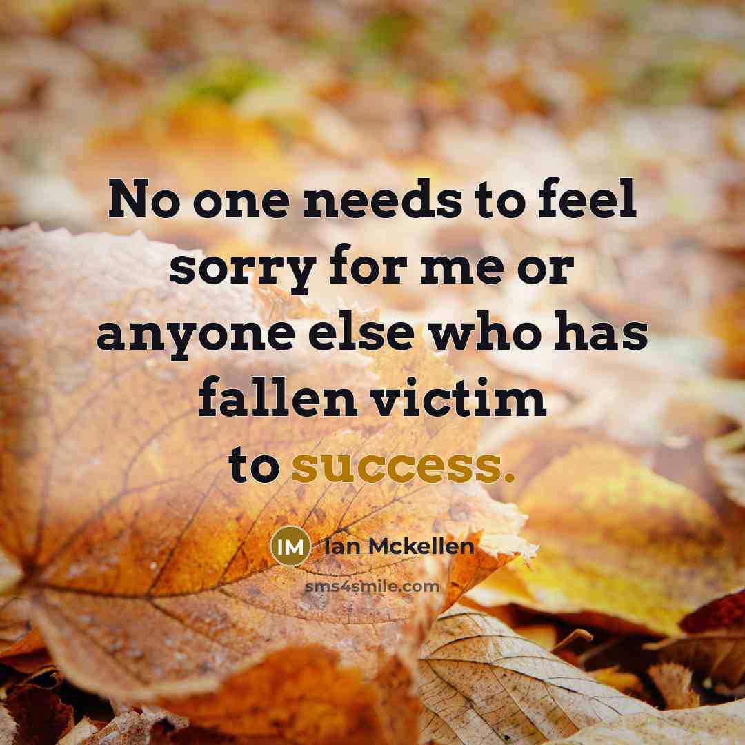 “No one needs to feel sorry for me or anyone…” quote by Ian Mckellen