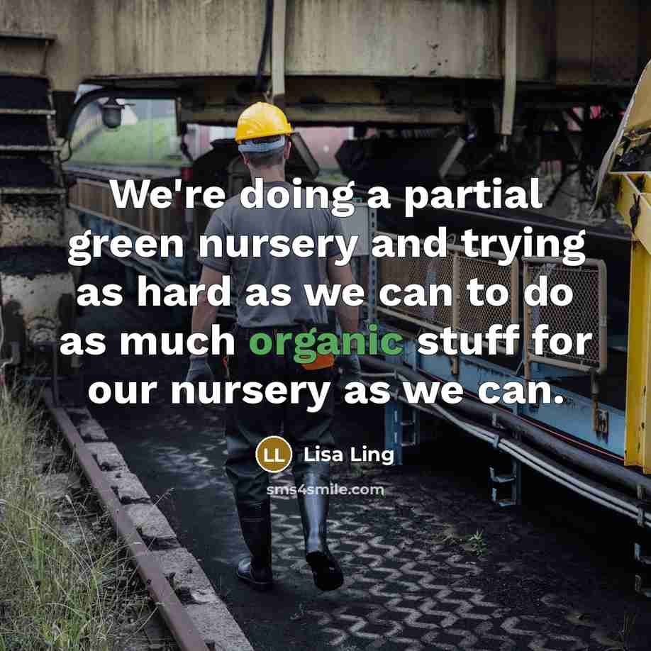 “We're doing a partial green nursery and trying as hard…” quote by Lisa Ling