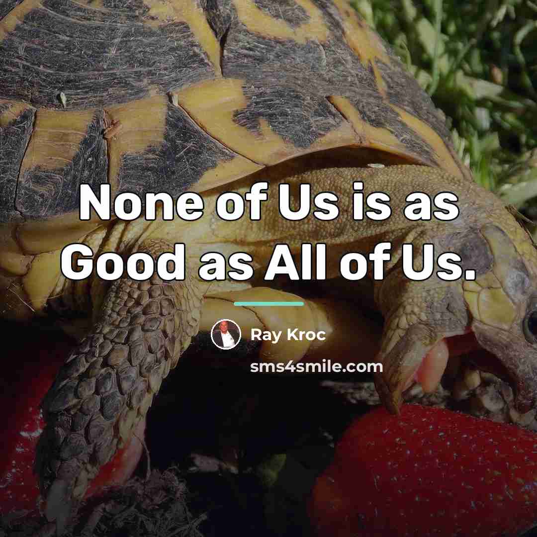 “None of Us is as Good as All of Us.…” quote by Ray Kroc