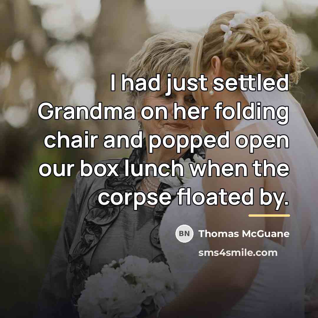 “I had just settled Grandma on her folding chair and…” quote by Thomas McGuane