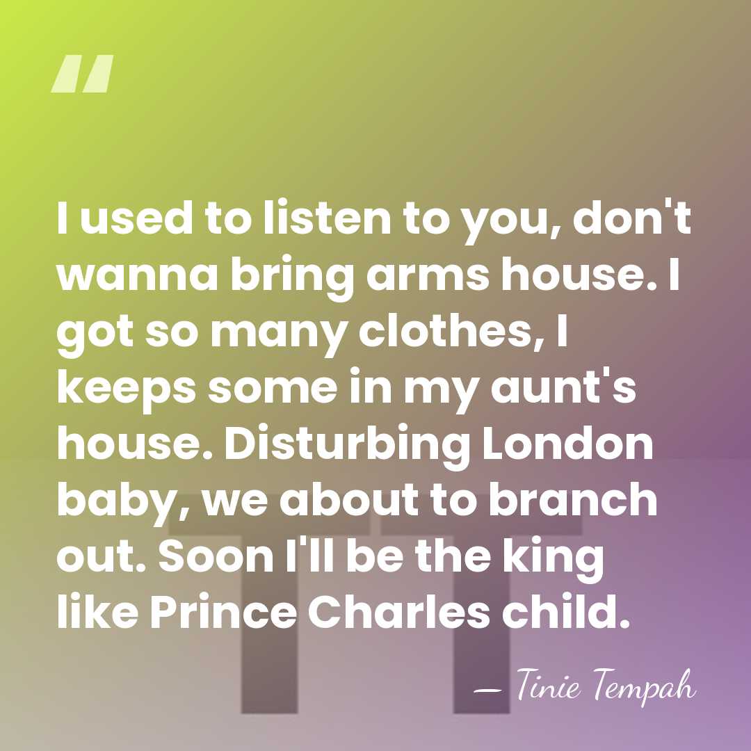 I used to listen to you, don't wanna bring arms house. I&hellip; - Tinie Tempah