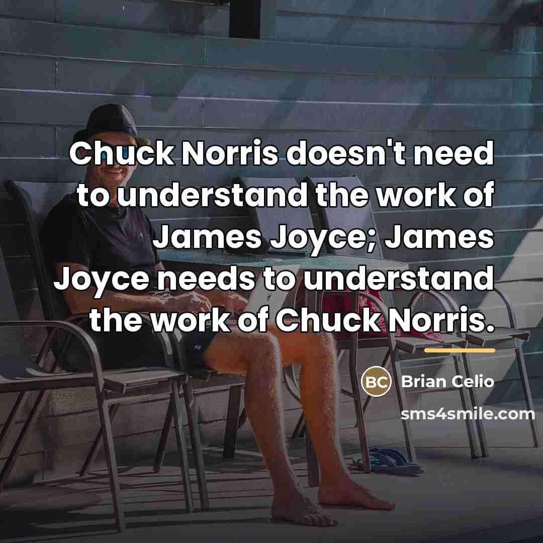 “Chuck Norris doesn't need to understand the work of James…” quote by Brian Celio