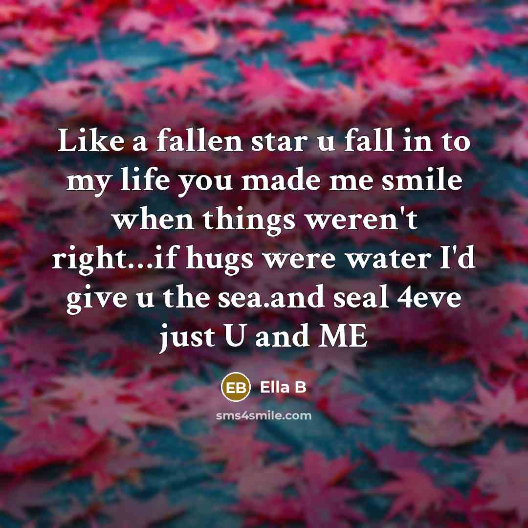 “Like a fallen star u fall in to my life…” quote by Ella B