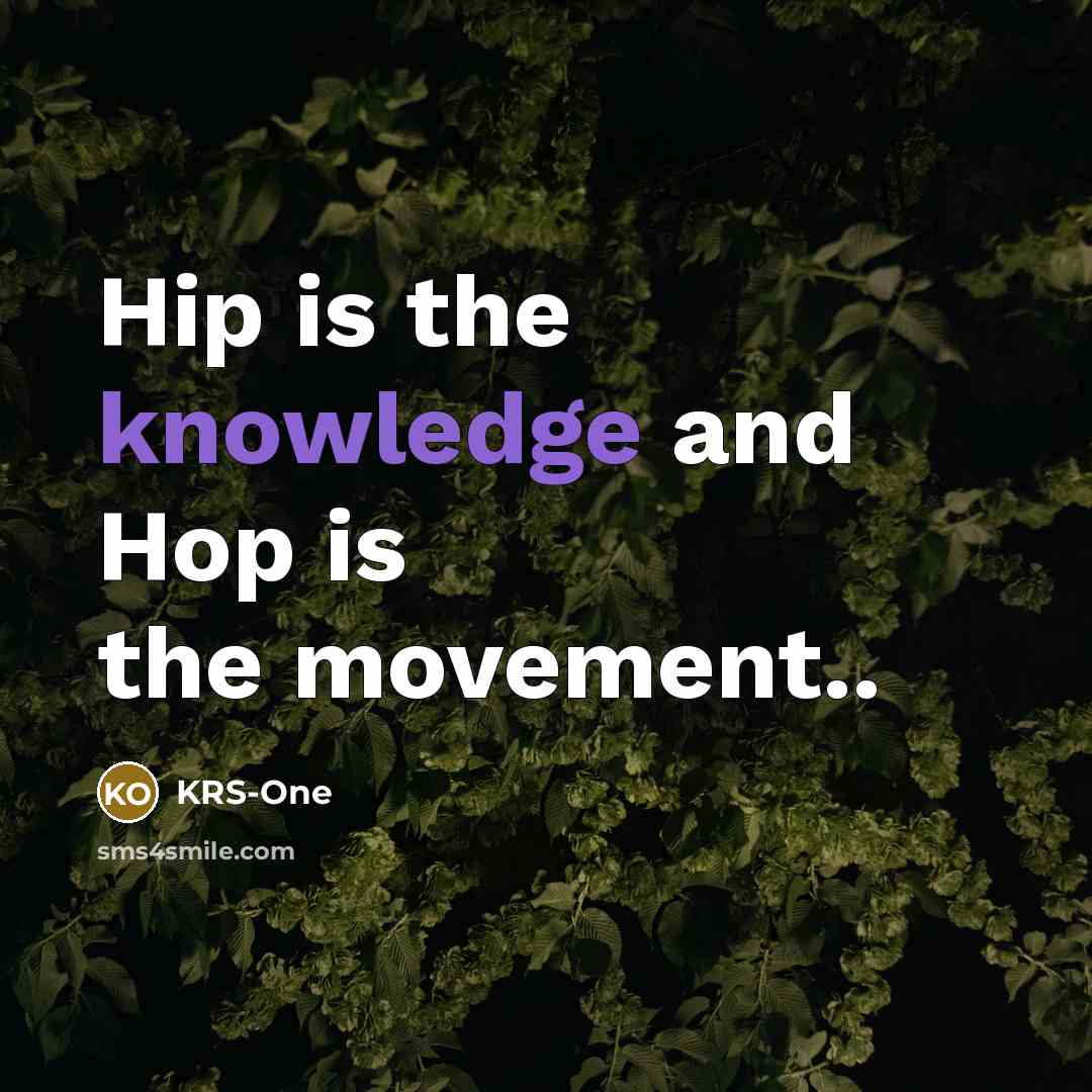 “Hip is the knowledge and Hop is the movement..…” quote by KRS-One