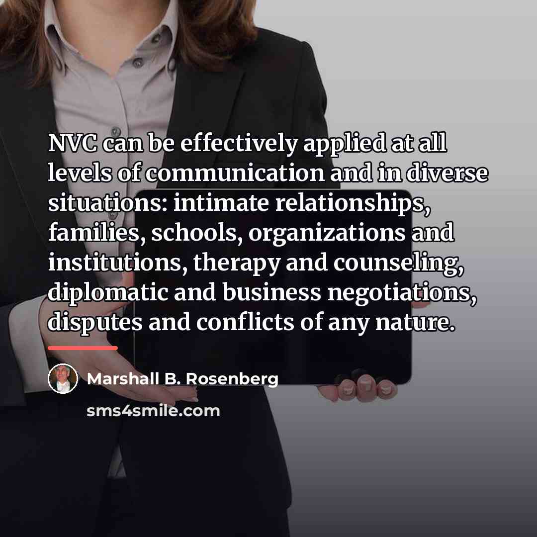 “NVC can be effectively applied at all levels of communication…” quote by Marshall B. Rosenberg