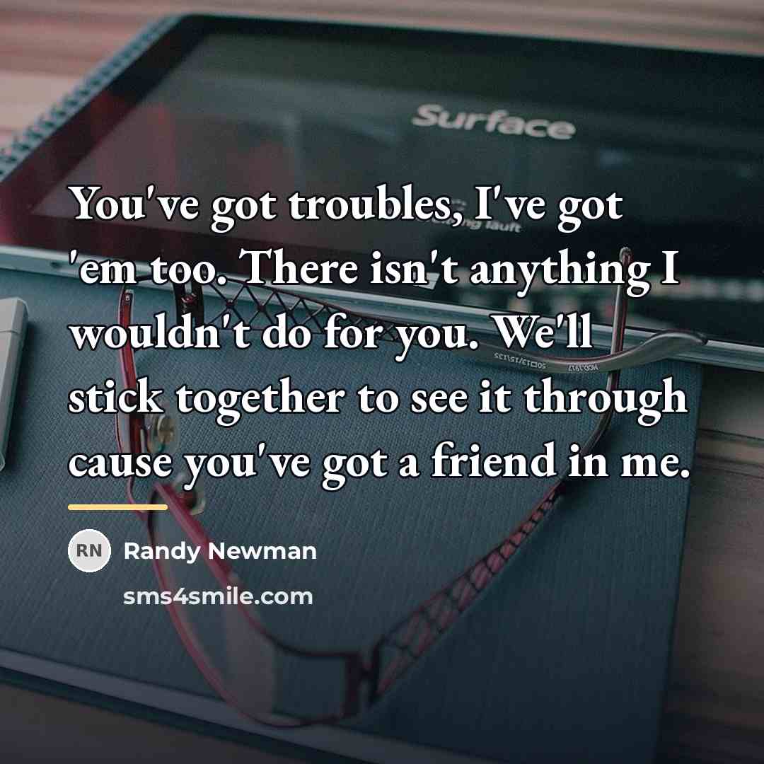 “You've got troubles, I've got 'em too. There isn't anything…” quote by Randy Newman