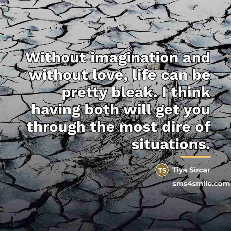 “Without imagination and without love, life can be pretty bleak.…” quote by Tiya Sircar