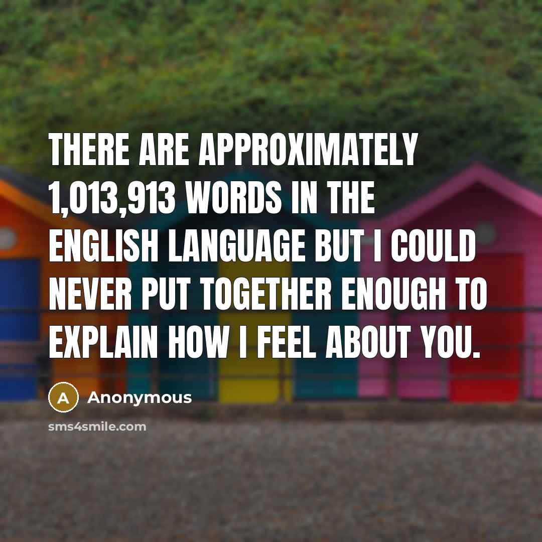 “There are approximately 1,013,913 words in the English language but…” quote by Anonymous