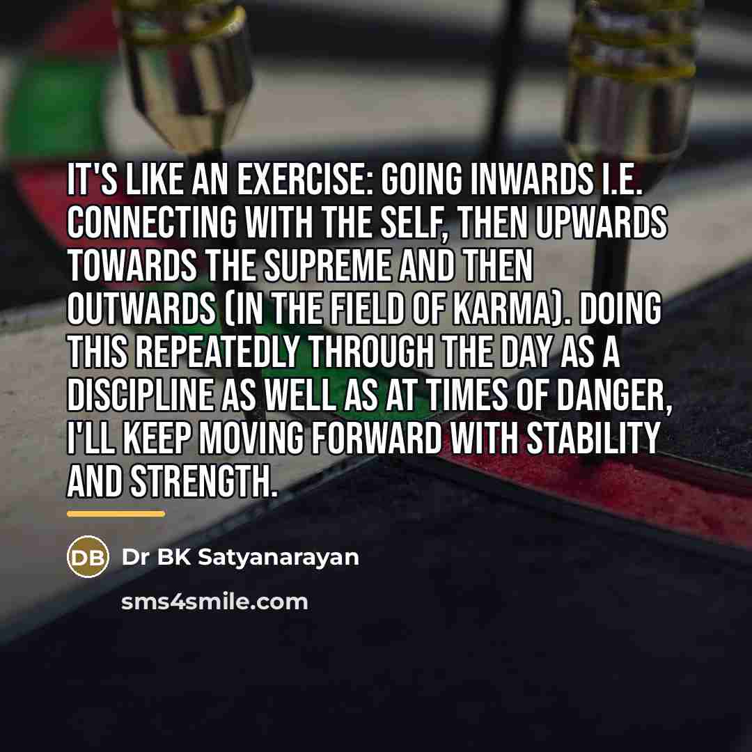 “It's like an exercise: going inwards i.e. connecting with the…” quote by Dr BK Satyanarayan