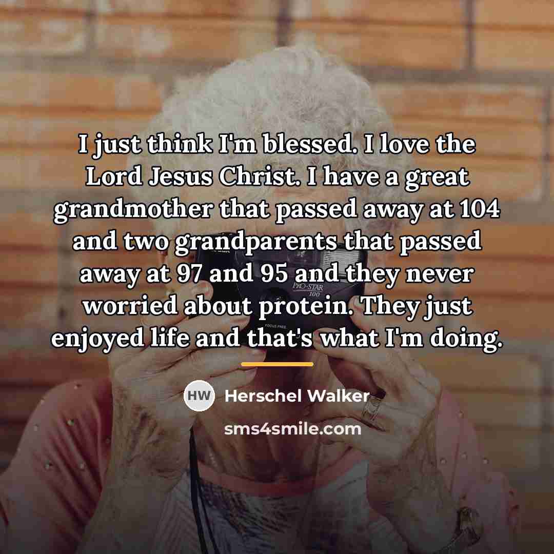 “I just think I'm blessed. I love the Lord Jesus…” quote by Herschel Walker
