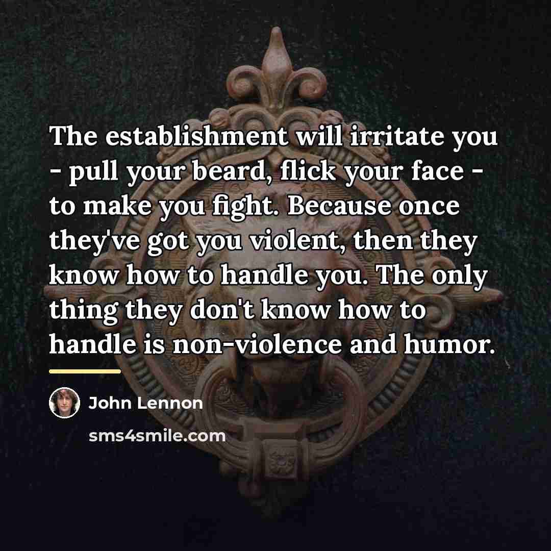 “The establishment will irritate you - pull your beard, flick…” quote by John Lennon