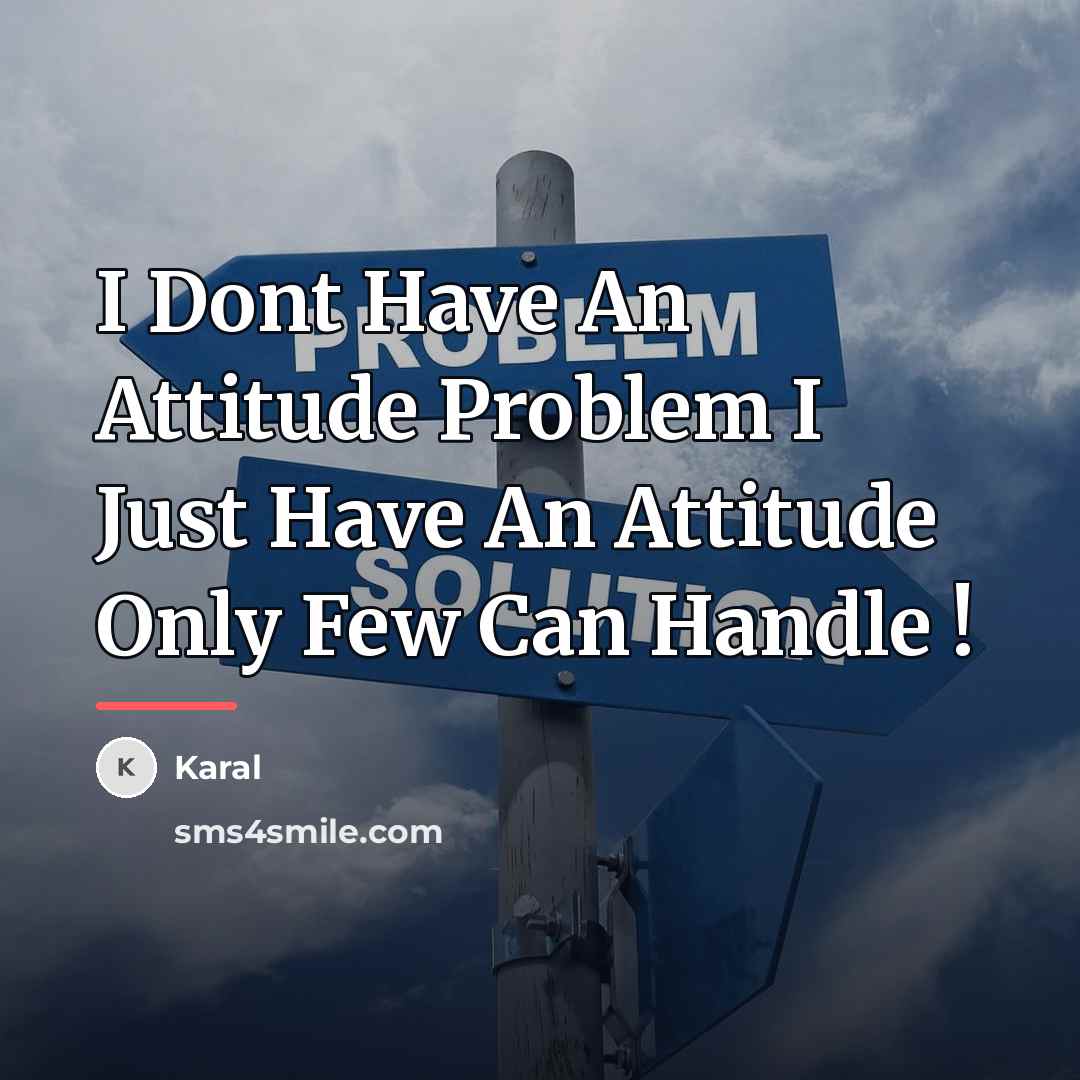 “I Dont Have An Attitude Problem I Just Have An…” quote by Karal