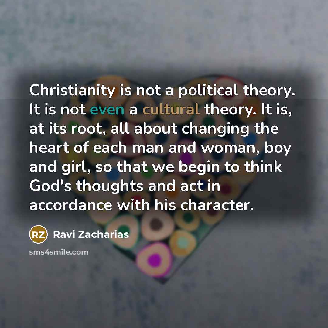 “Christianity is not a political theory. It is not even…” quote by Ravi Zacharias