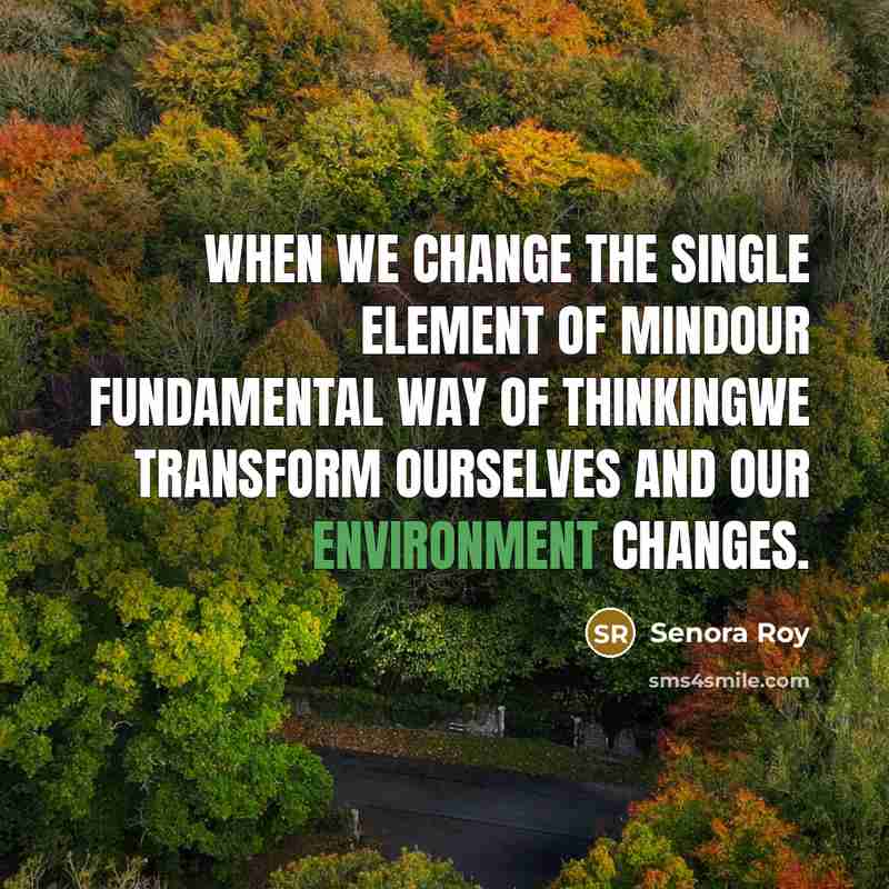“When we change the single element of mindour fundamental way…” quote by Senora Roy