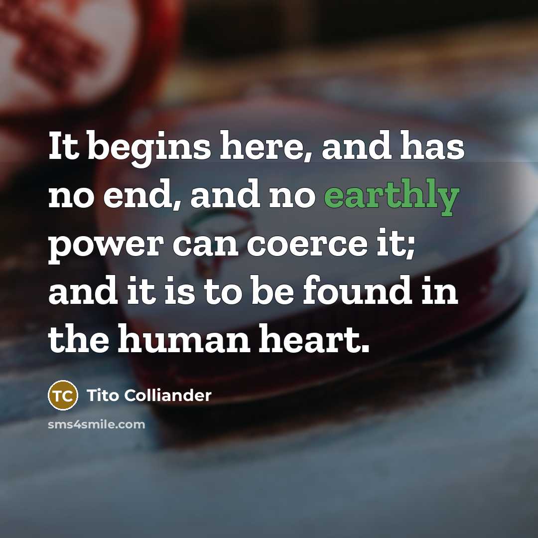 “It begins here, and has no end, and no earthly…” quote by Tito Colliander