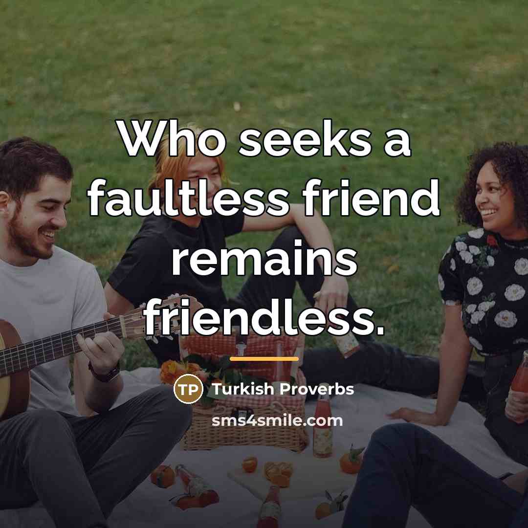 “Who seeks a faultless friend remains friendless.…” quote by Turkish Proverbs