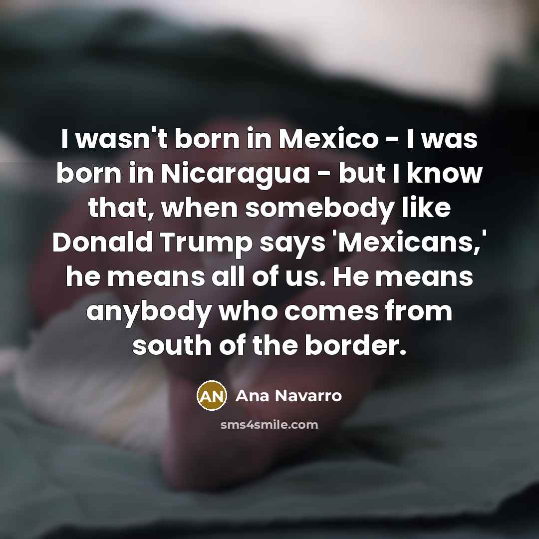 “I wasn't born in Mexico - I was born in…” quote by Ana Navarro