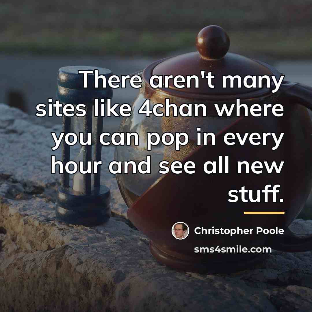 “There aren't many sites like 4chan where you can pop…” quote by Christopher Poole
