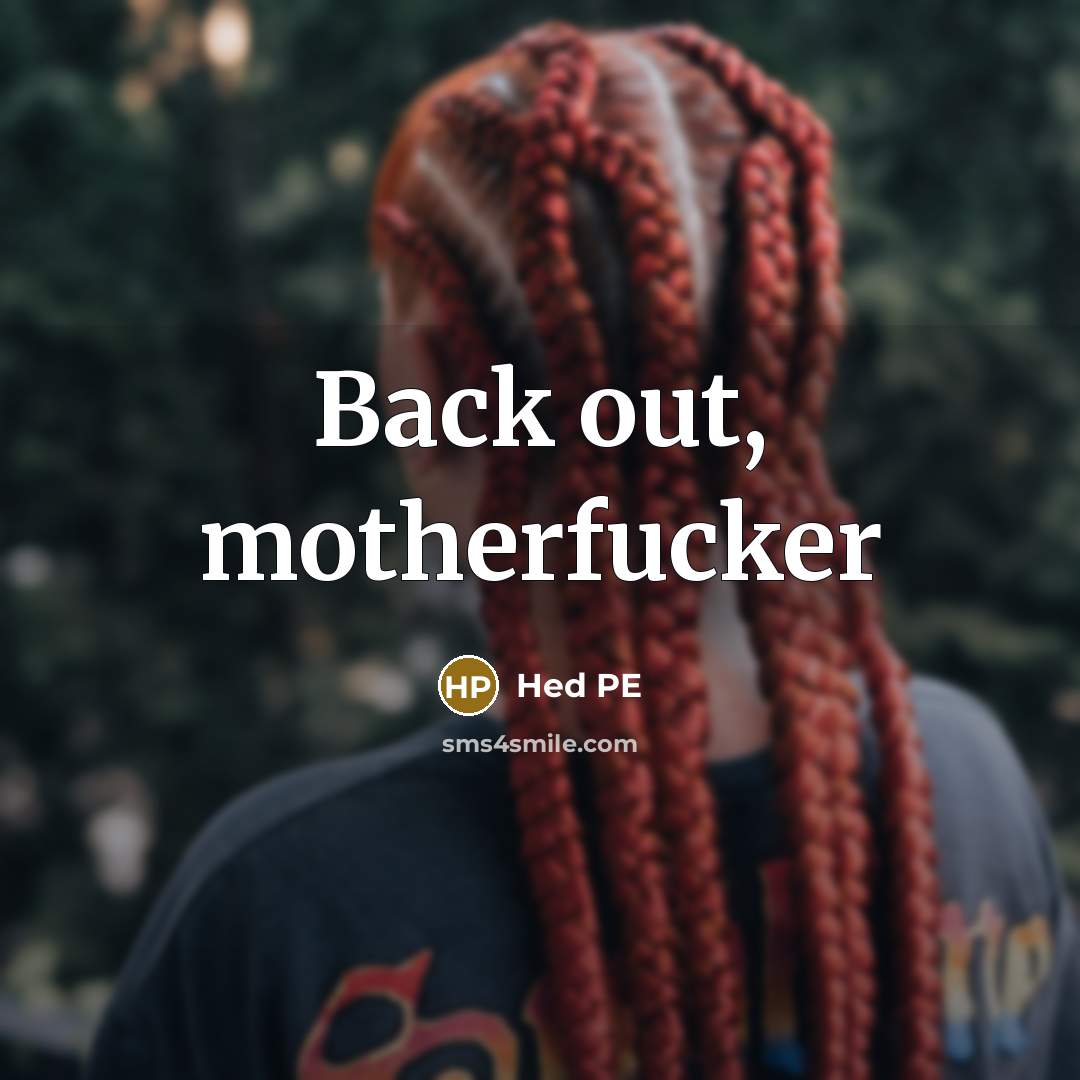 “Back out, motherfucker…” quote by Hed PE