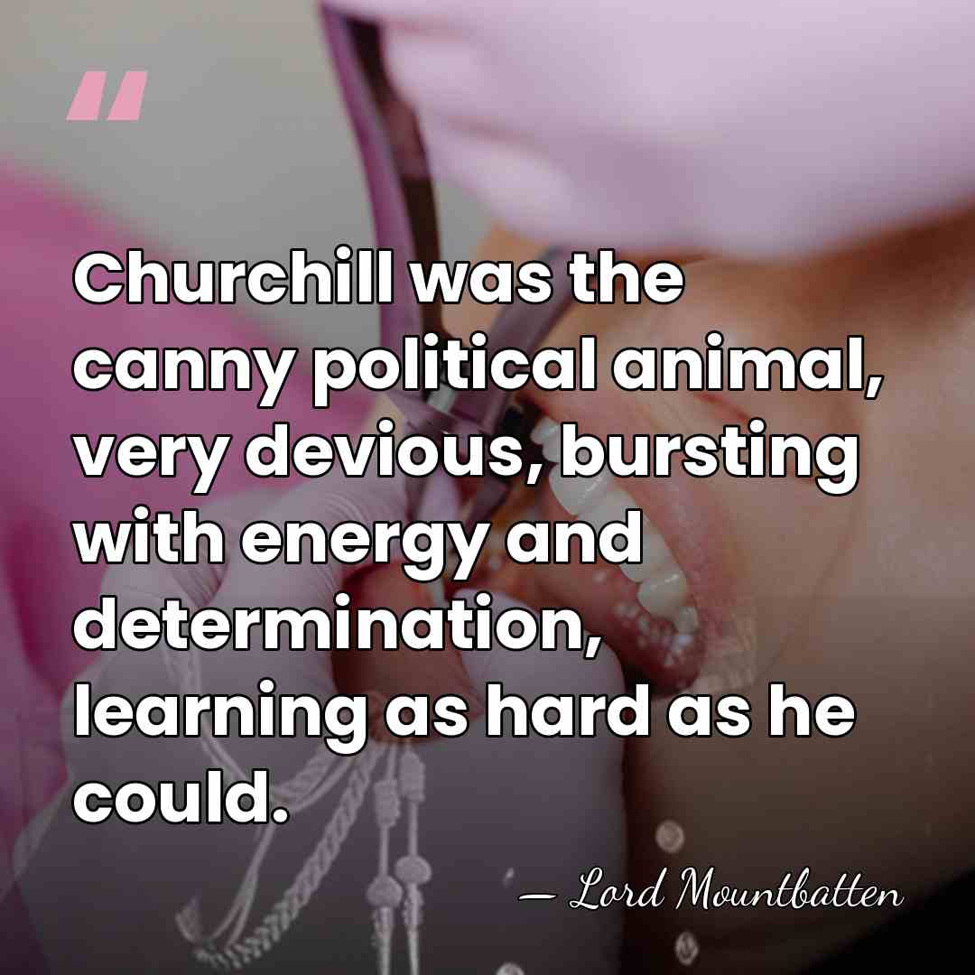 Churchill was the canny political animal, very devious, bursting with energy and&hellip; - Lord Mountbatten