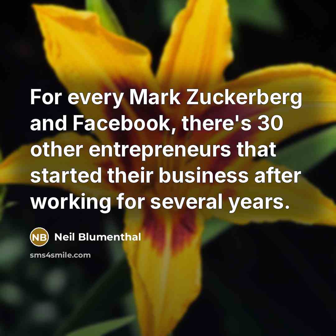 “For every Mark Zuckerberg and Facebook, there's 30 other entrepreneurs…” quote by Neil Blumenthal