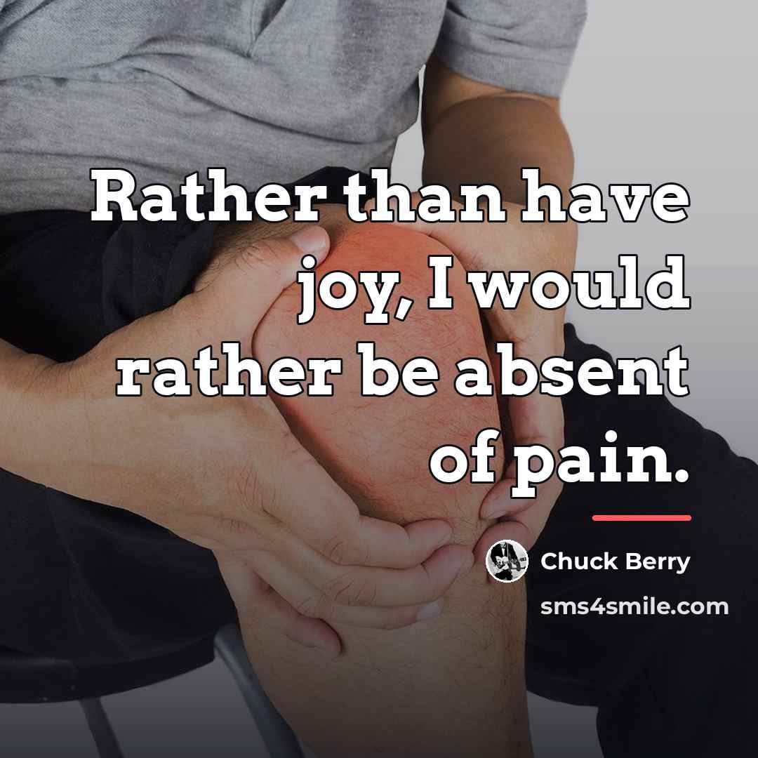 “Rather than have joy, I would rather be absent of…” quote by Chuck Berry
