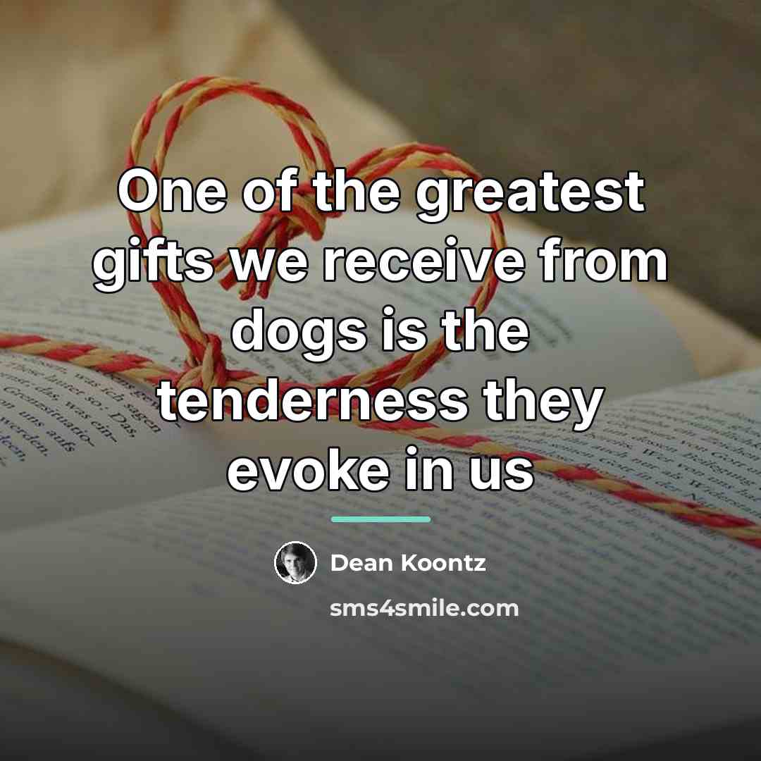 “One of the greatest gifts we receive from dogs is…” quote by Dean Koontz