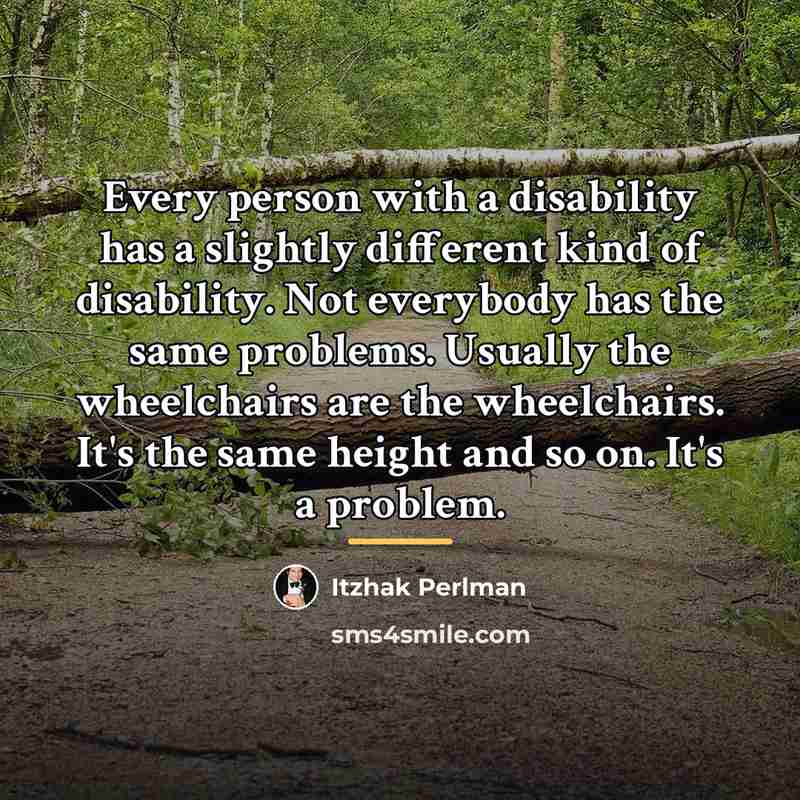 “Every person with a disability has a slightly different kind…” quote by Itzhak Perlman