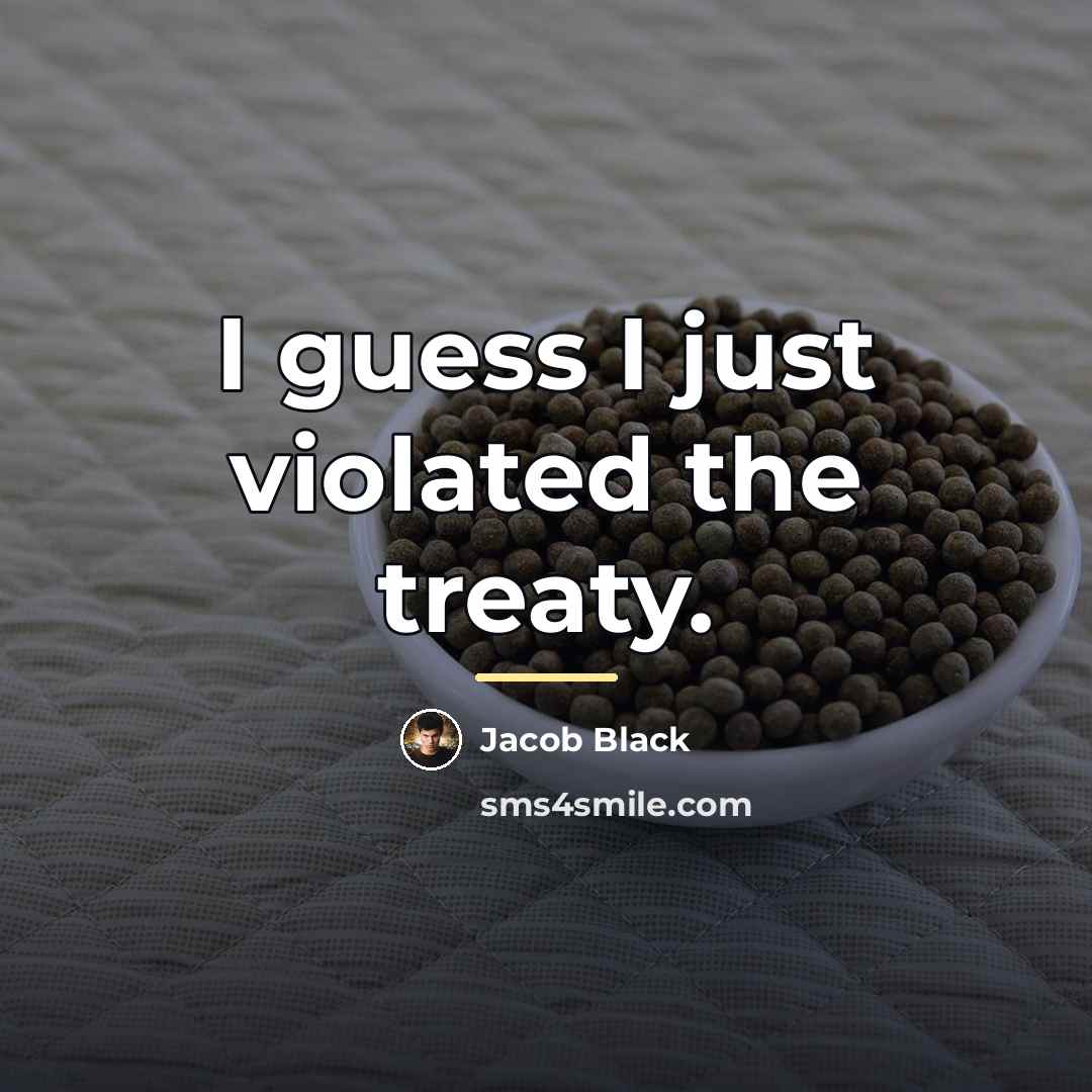 “I guess I just violated the treaty.…” quote by Jacob Black