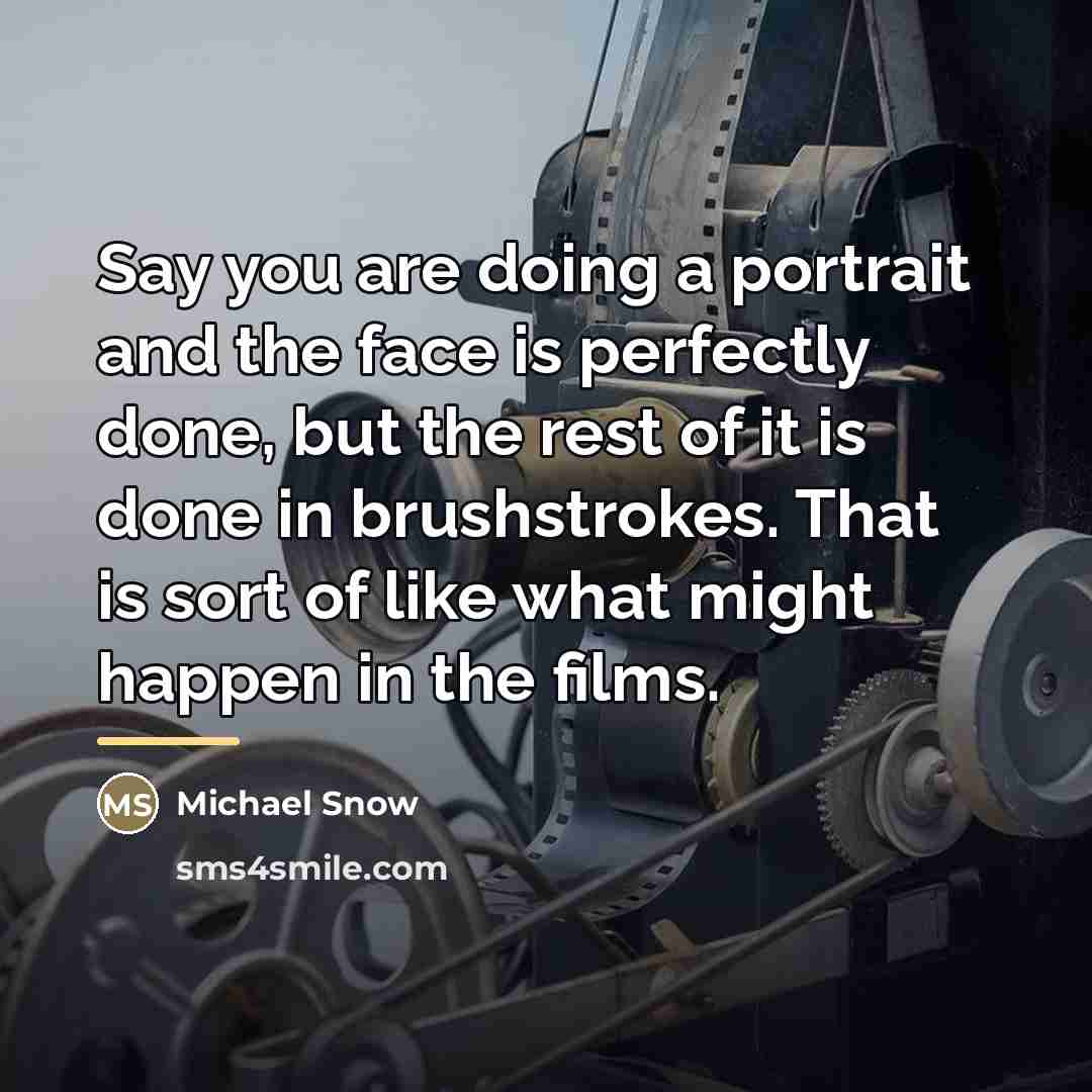 “Say you are doing a portrait and the face is…” quote by Michael Snow