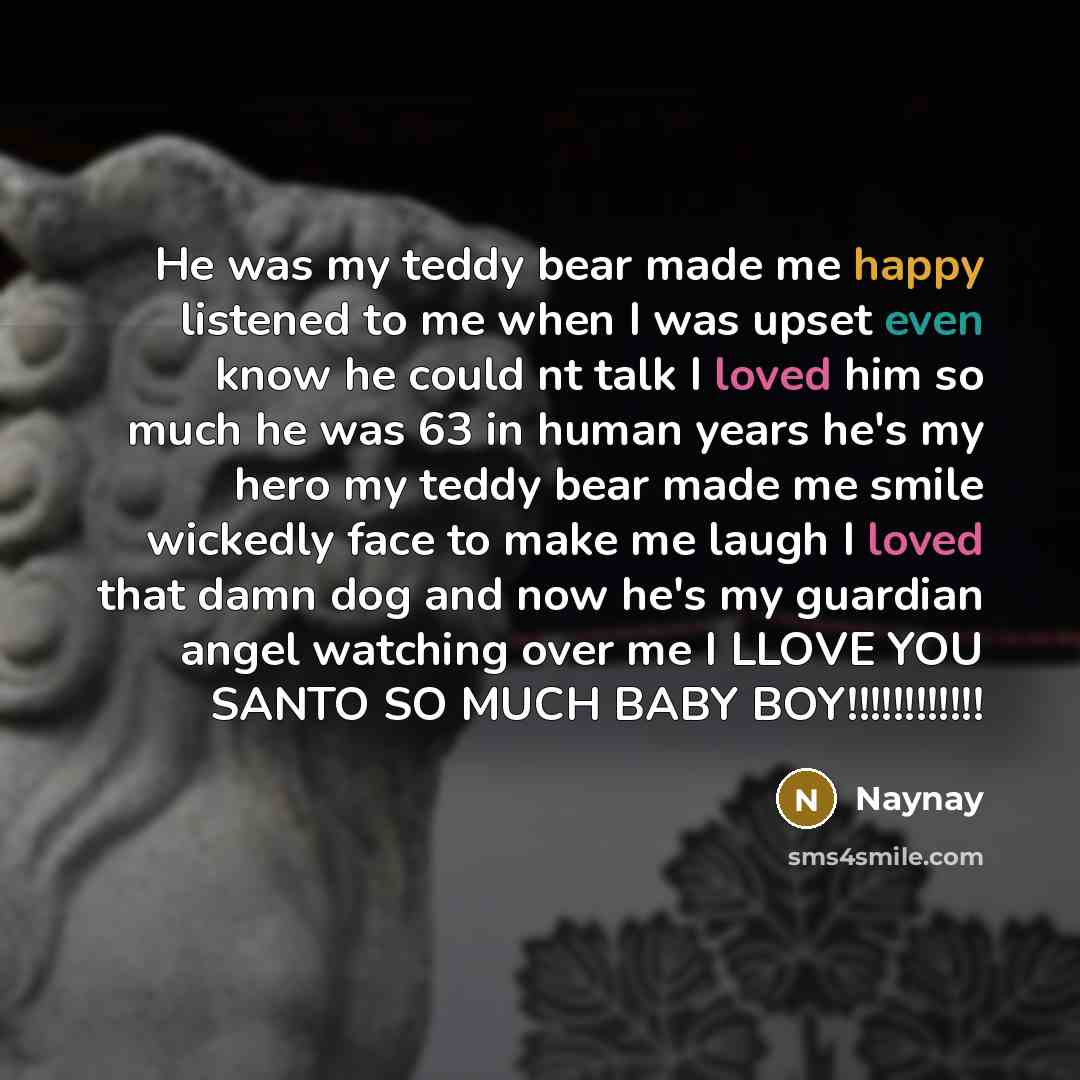 “He was my teddy bear made me happy listened to…” quote by NAYNAY