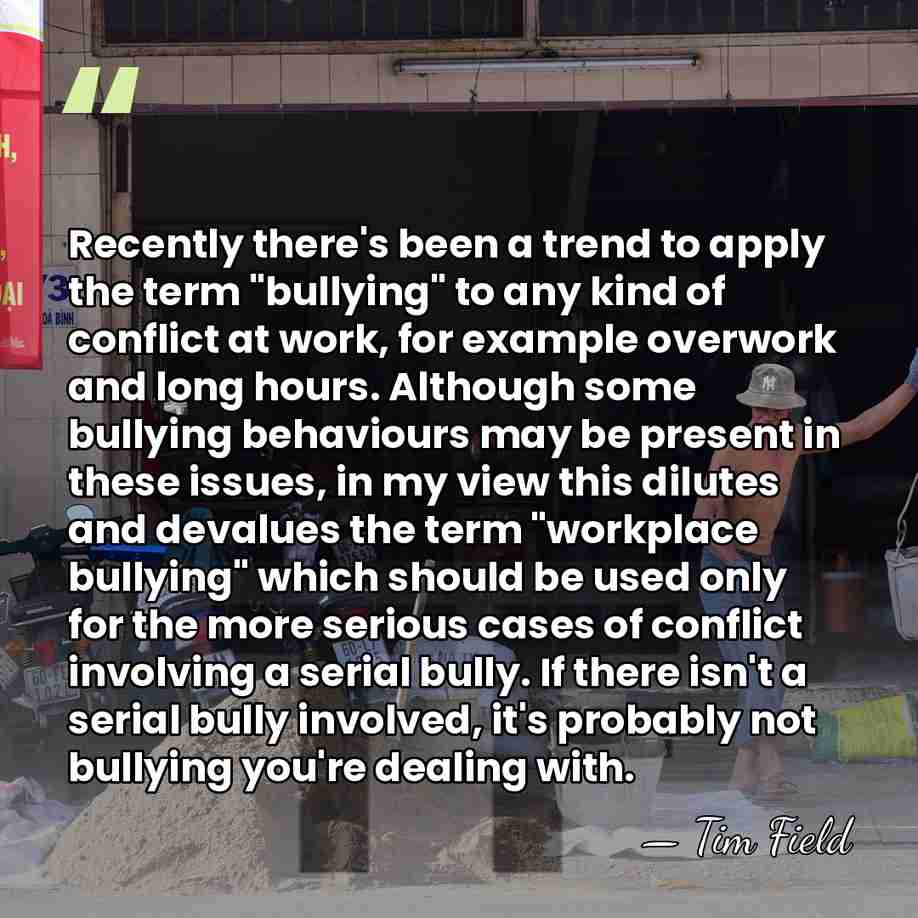 Recently there's been a trend to apply the term "bullying" to any&hellip; - Tim Field