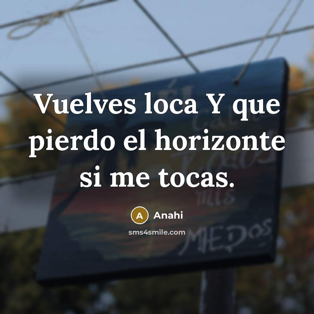 “Vuelves loca Y que pierdo el horizonte si me tocas.…” quote by Anahi