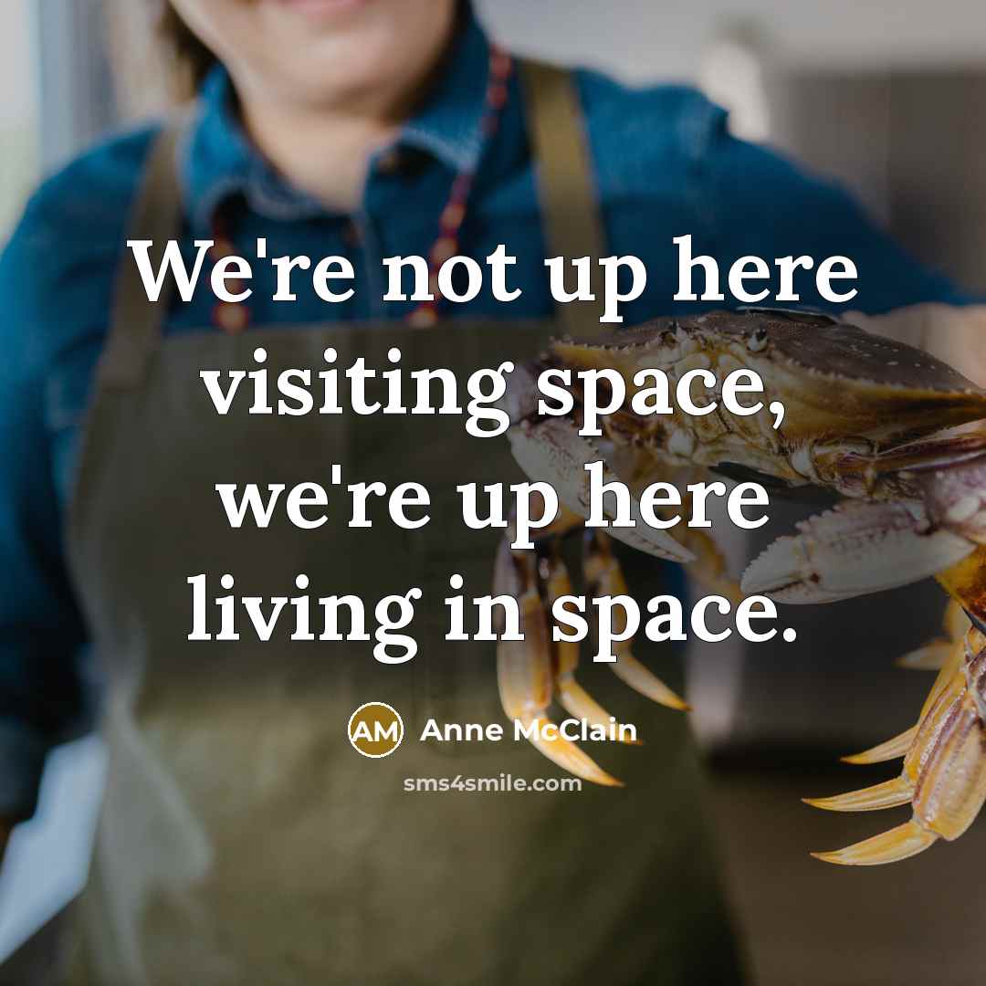 “We're not up here visiting space, we're up here living…” quote by Anne McClain