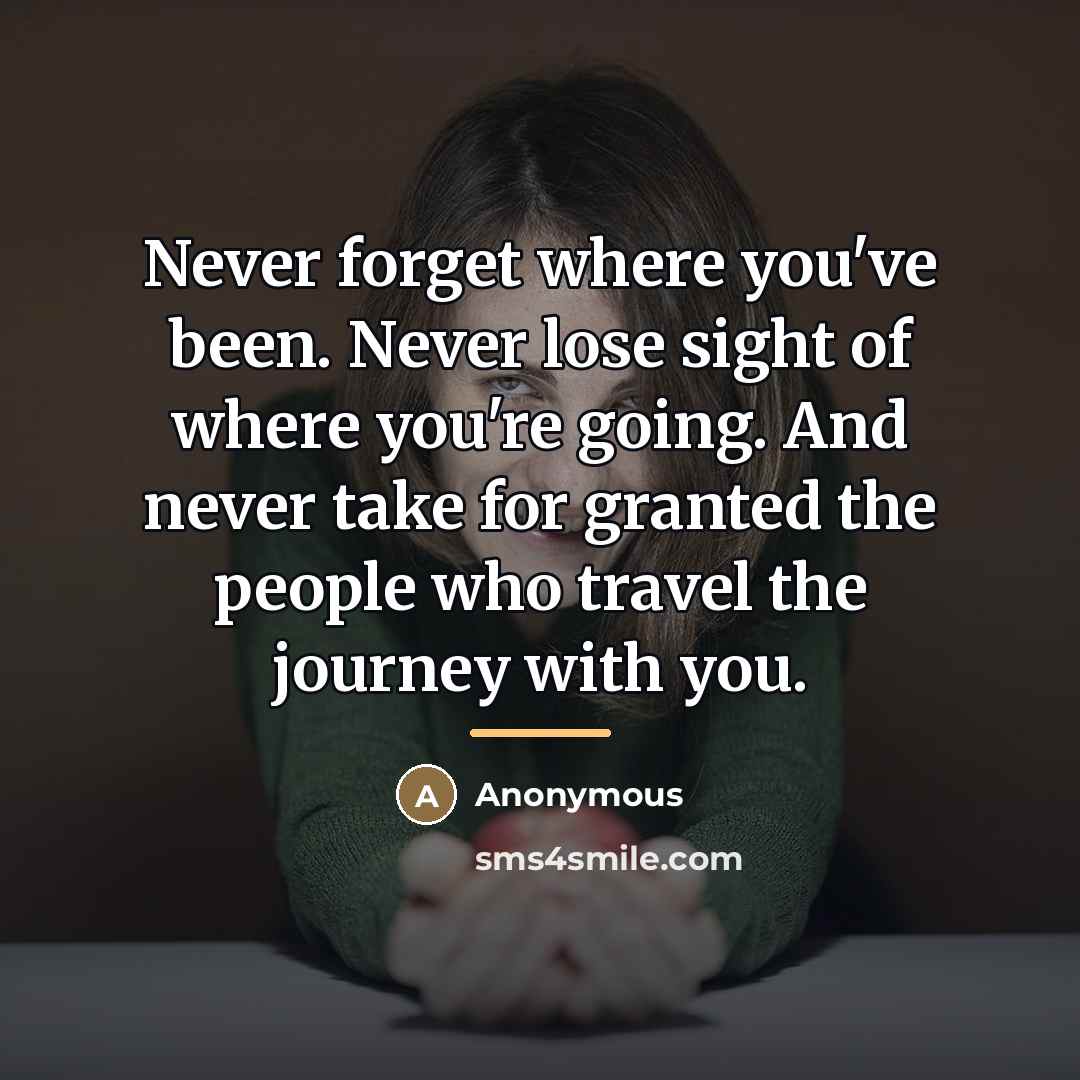 “Never forget where you've been. Never lose sight of where…” quote by Anonymous