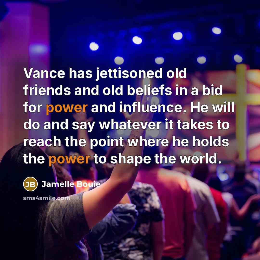 “Vance has jettisoned old friends and old beliefs in a…” quote by Jamelle Bouie