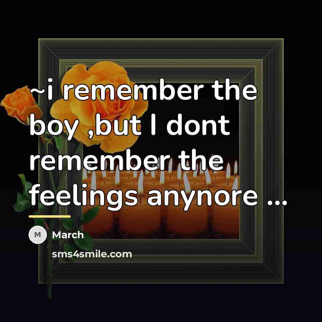 “~i remember the boy ,but I dont remember the feelings…” quote by March
