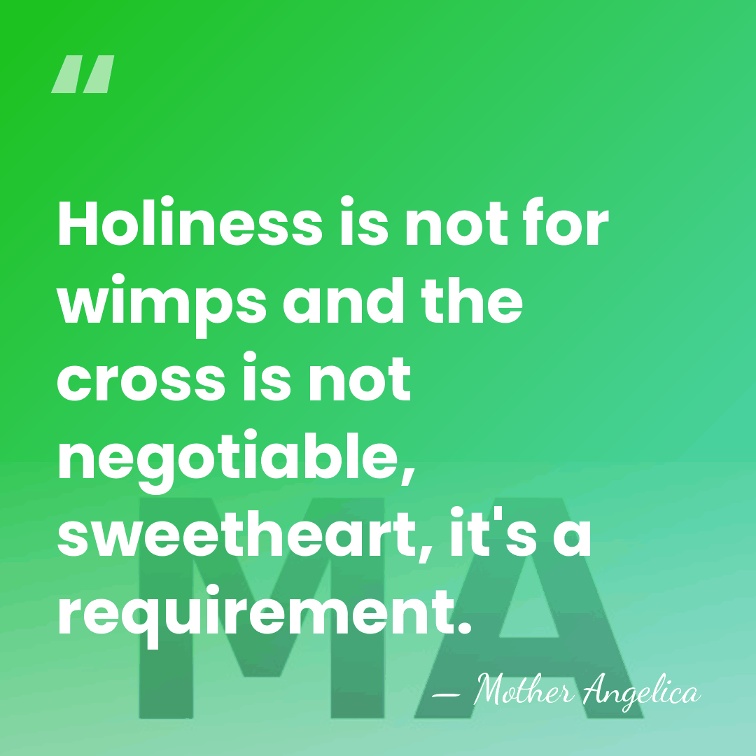 Holiness is not for wimps and the cross is not negotiable, sweetheart,&hellip; - Mother Angelica