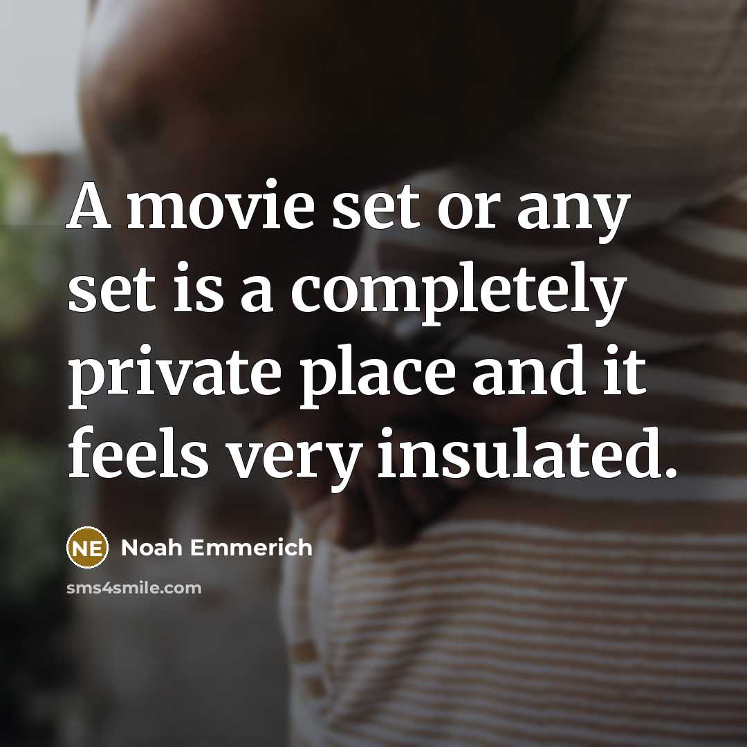 “A movie set or any set is a completely private…” quote by Noah Emmerich