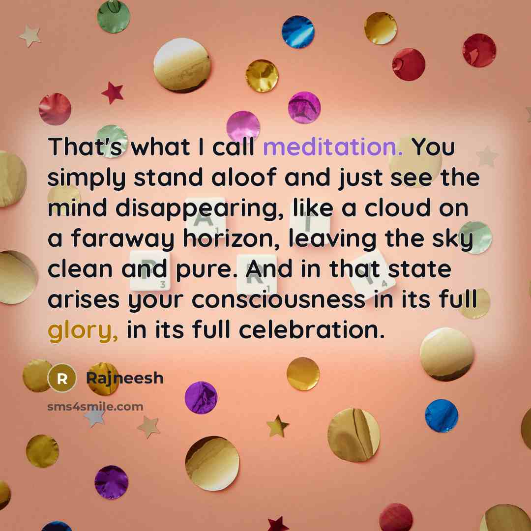 “That's what I call meditation. You simply stand aloof and…” quote by Rajneesh