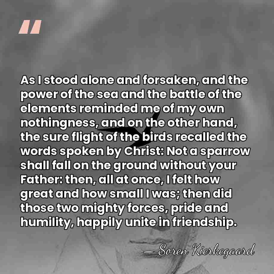 As I stood alone and forsaken, and the power of the sea&hellip; - Soren Kierkegaard