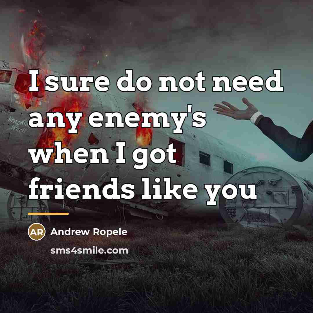 “I sure do not need any enemy's when I got…” quote by Andrew Ropele