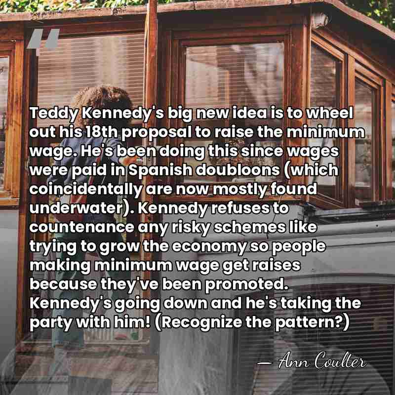 Teddy Kennedy's big new idea is to wheel out his 18th proposal&hellip; - Ann Coulter