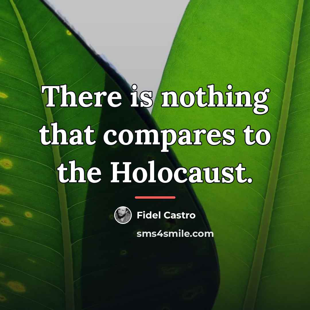 “There is nothing that compares to the Holocaust.…” quote by Fidel Castro