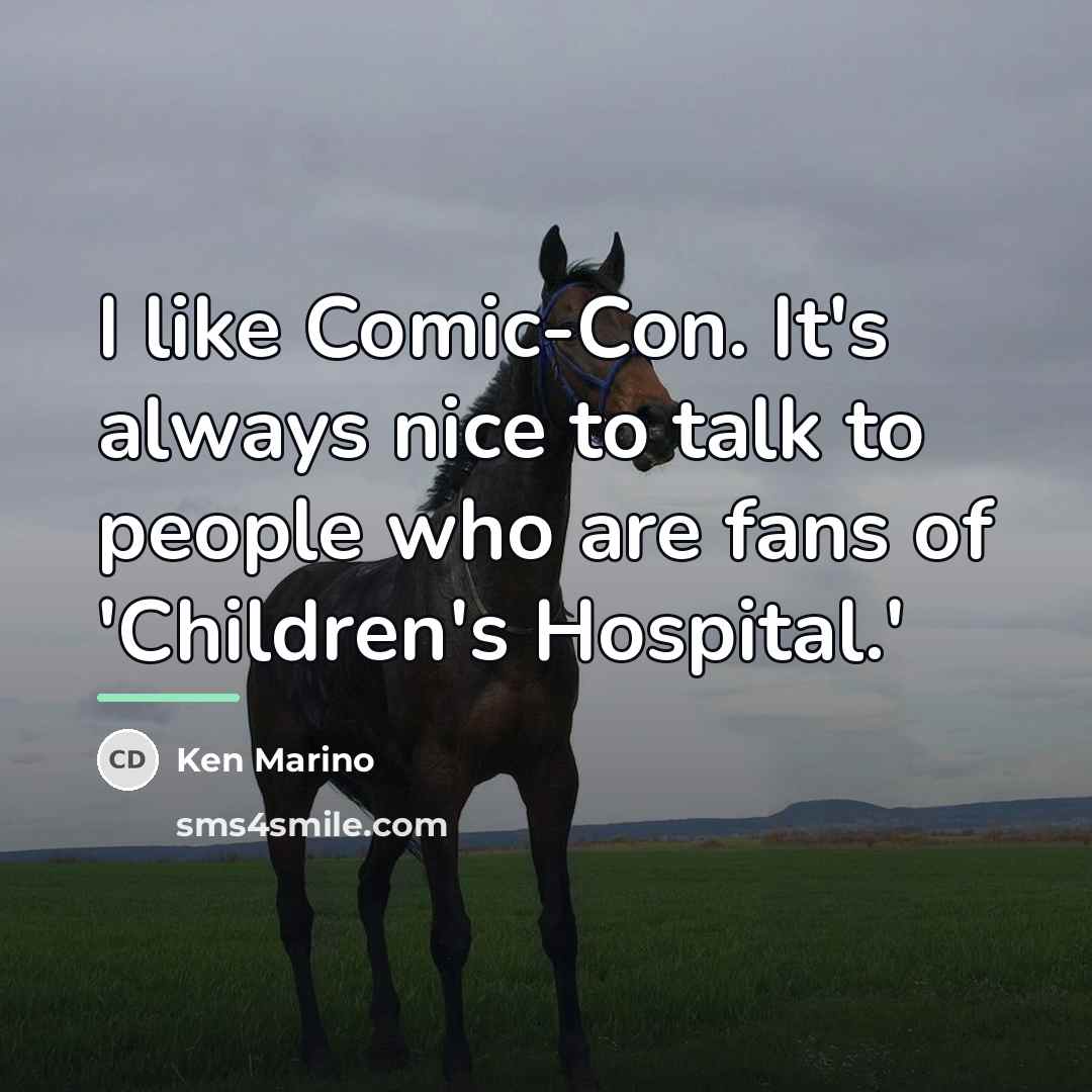 “I like Comic-Con. It's always nice to talk to people…” quote by Ken Marino