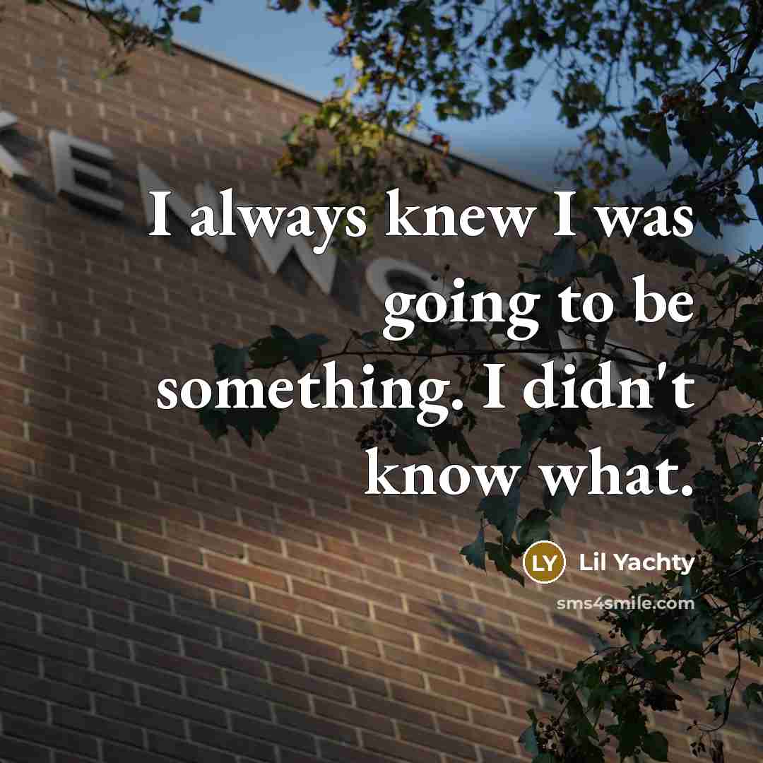 “I always knew I was going to be something. I…” quote by Lil Yachty