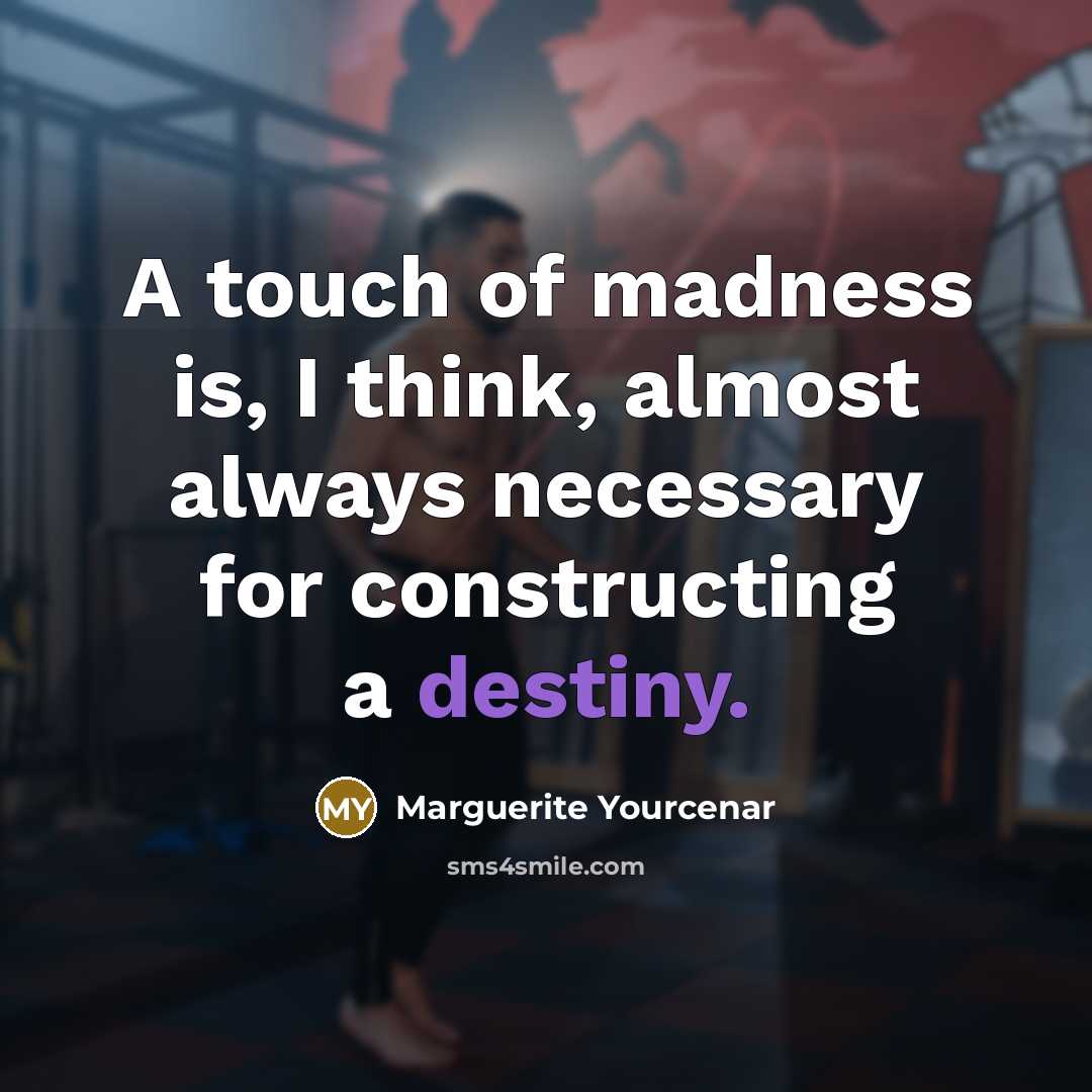 “A touch of madness is, I think, almost always necessary…” quote by Marguerite Yourcenar